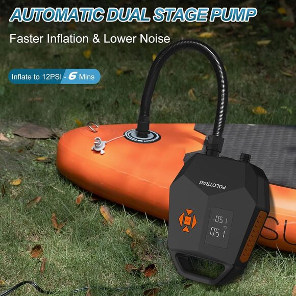 Paddle Board Pump, SUP Pump Electric Portable with Auto-Off/Deflation, 12V DC - Picture 4 of 7